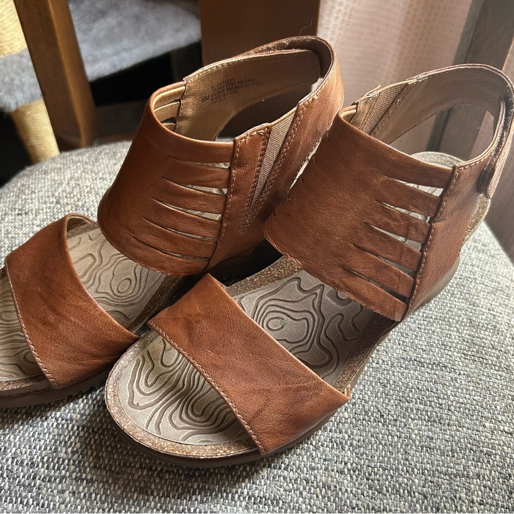 Sandals Bionica Gracen Leather Wedge Sandals Adjustable Strap